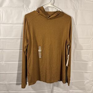 NWT Free Fly Men's Bamboo Shade Long Sleeve UPF Hoodie Russet Brown Small